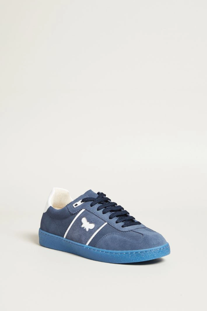 Suede leather sneakers - BLUE