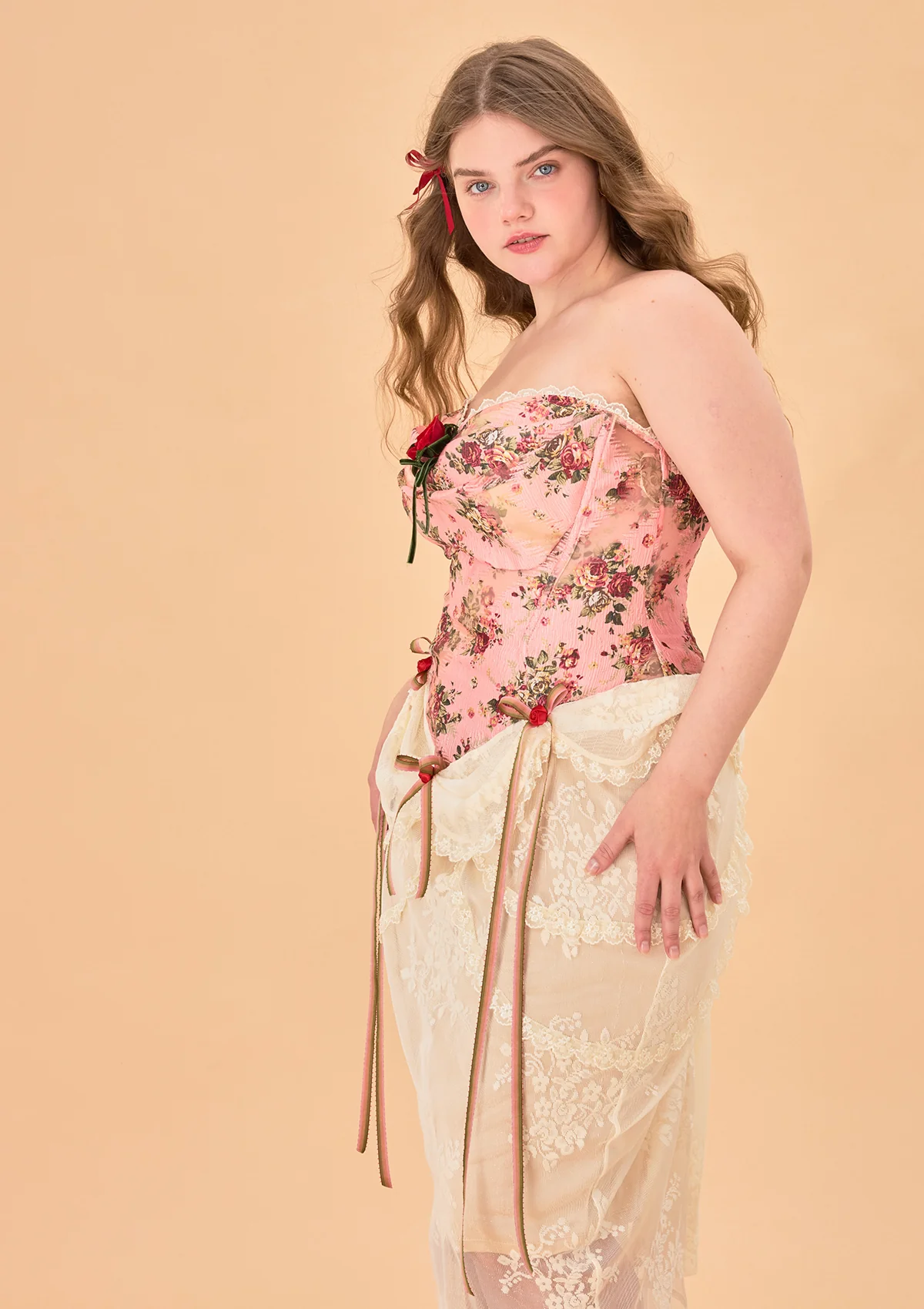 Curve & Plus Rose Sous La Lune Corset Dress