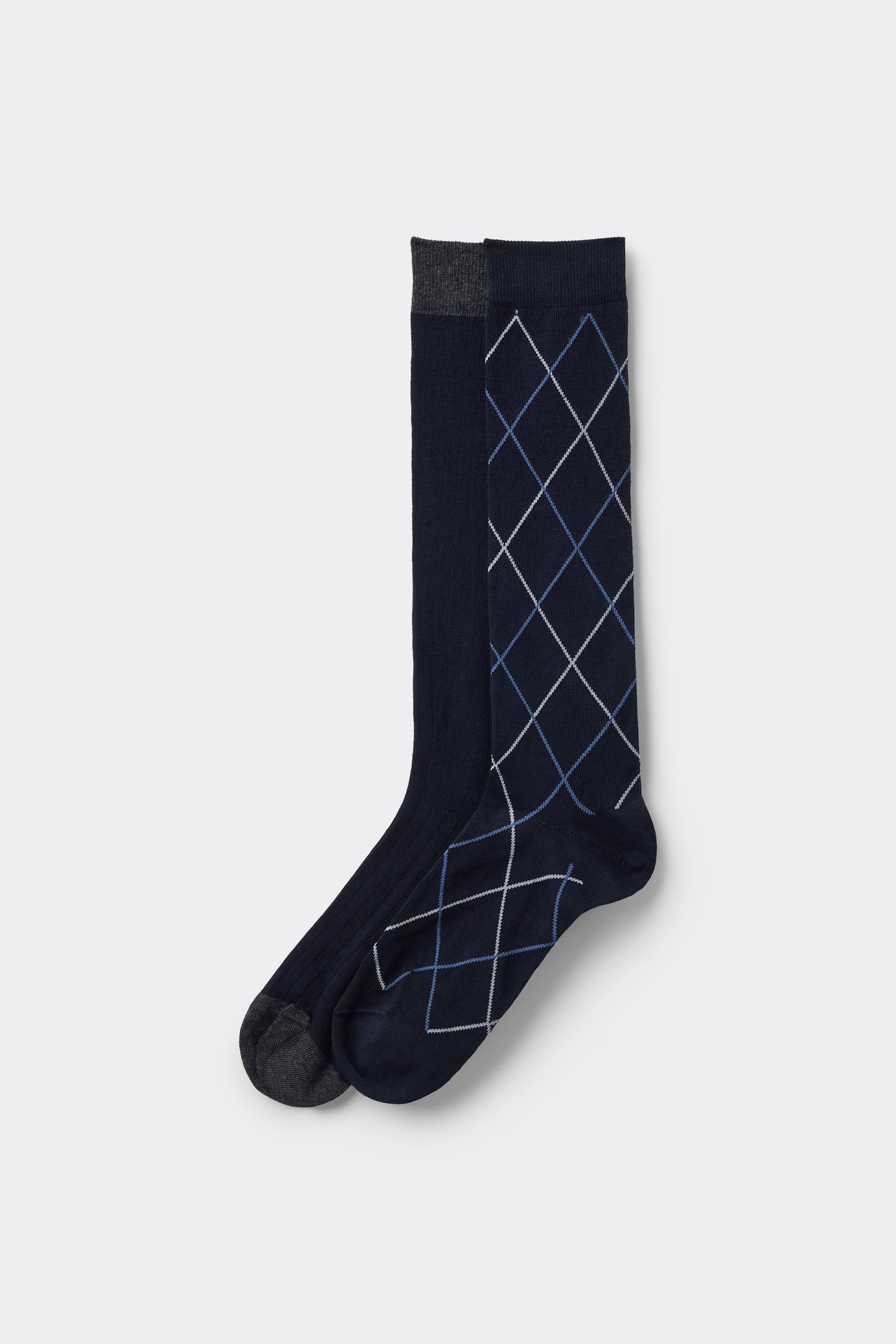 2 Pairs of Men’s Long Patterned Cotton Socks