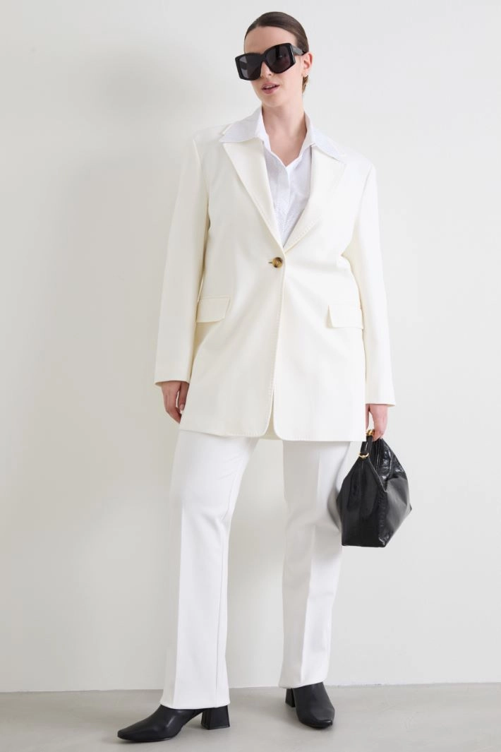 Viscose jersey blazer - WHITE
