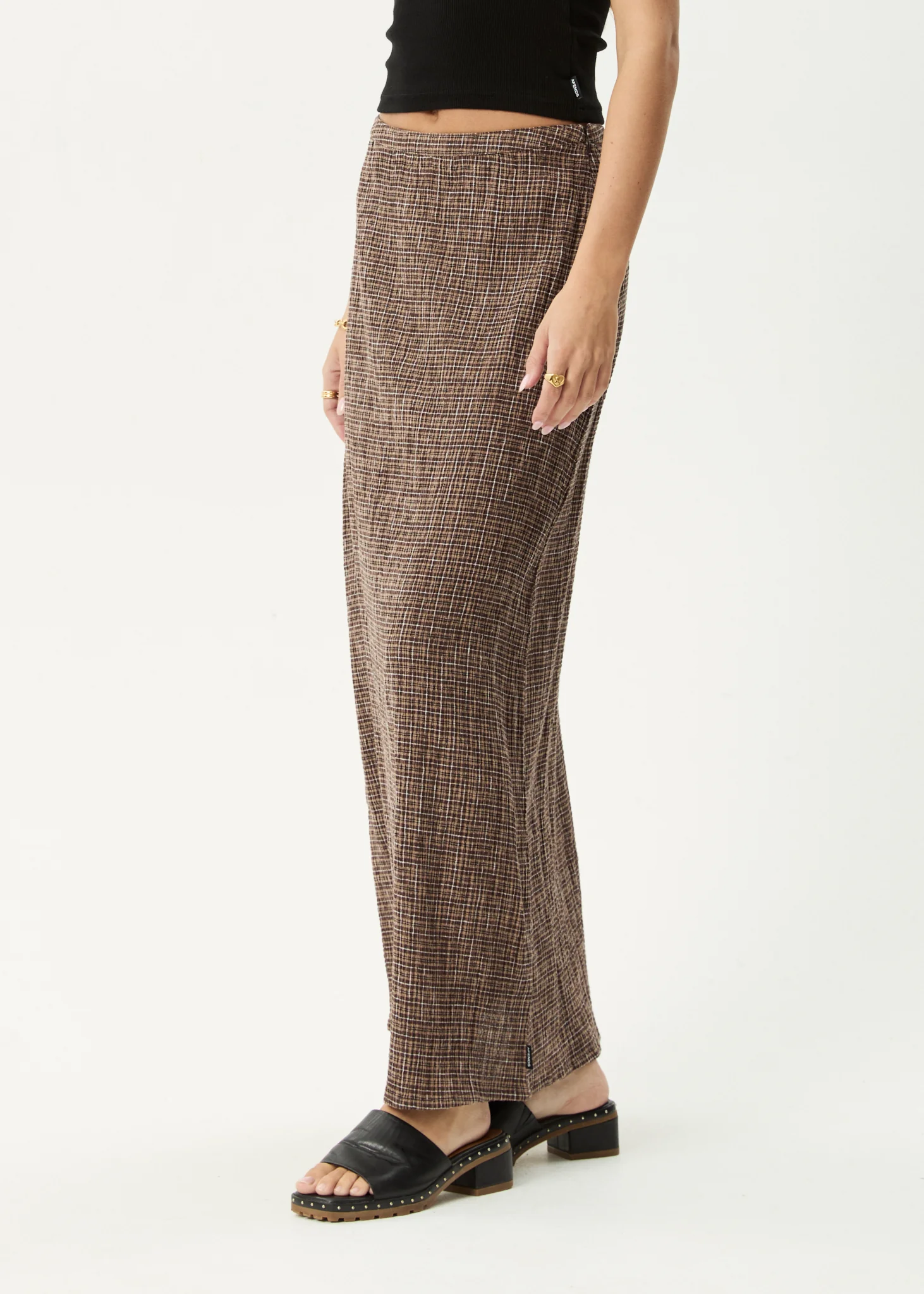 AFENDS Womens Lita - Seersucker Maxi Skirt - Hometown Coffee