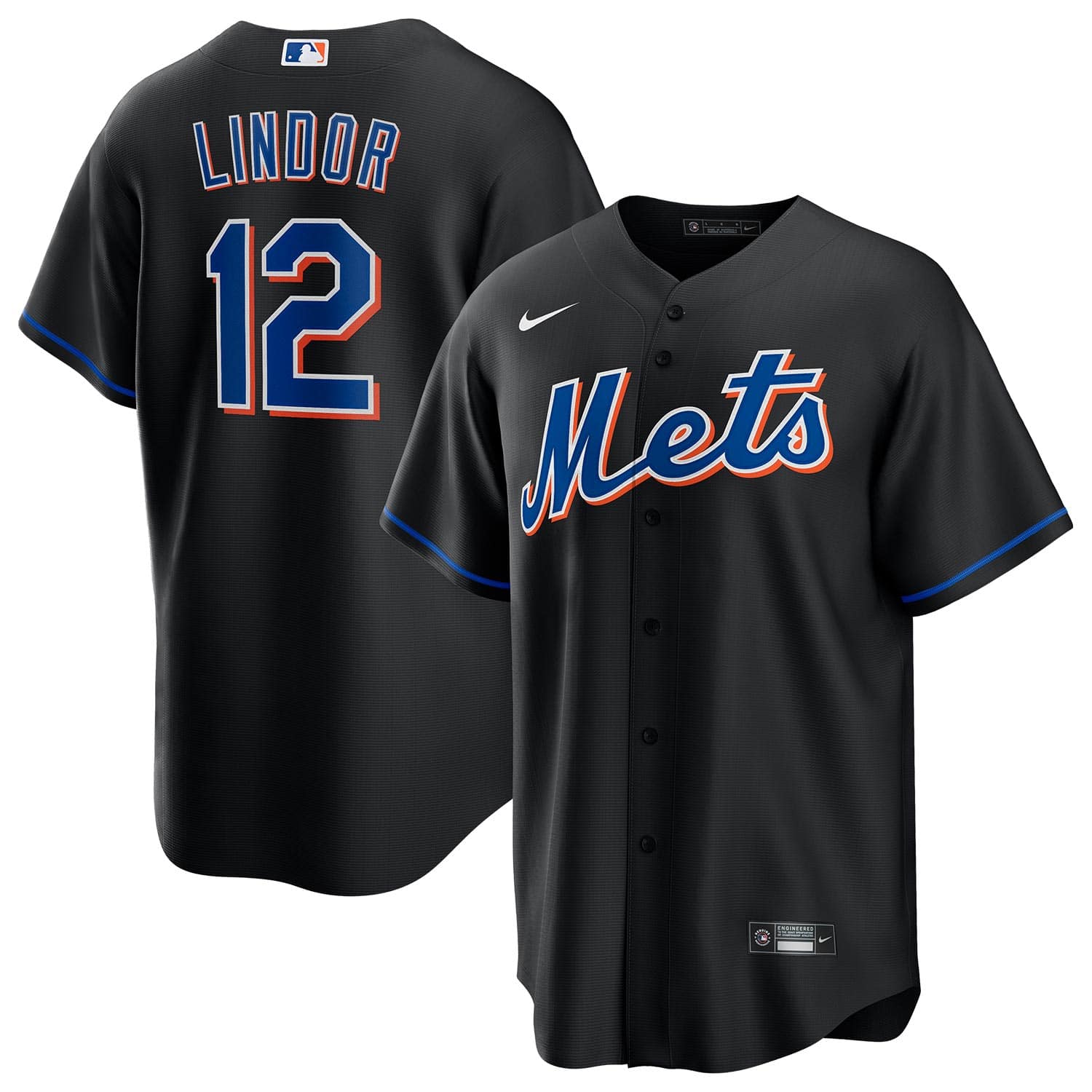 Francisco Lindor #12 New York Mets Nike MLB Jersey Black