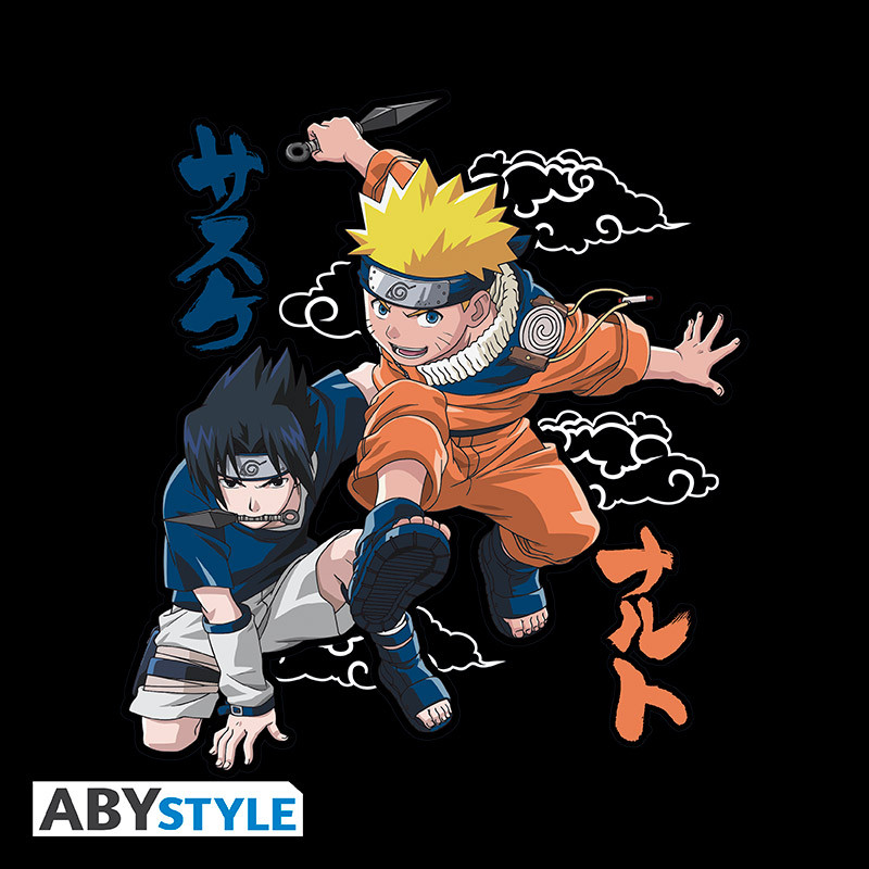 NARUTO Tshirt unisex black Naruto & Sasuke