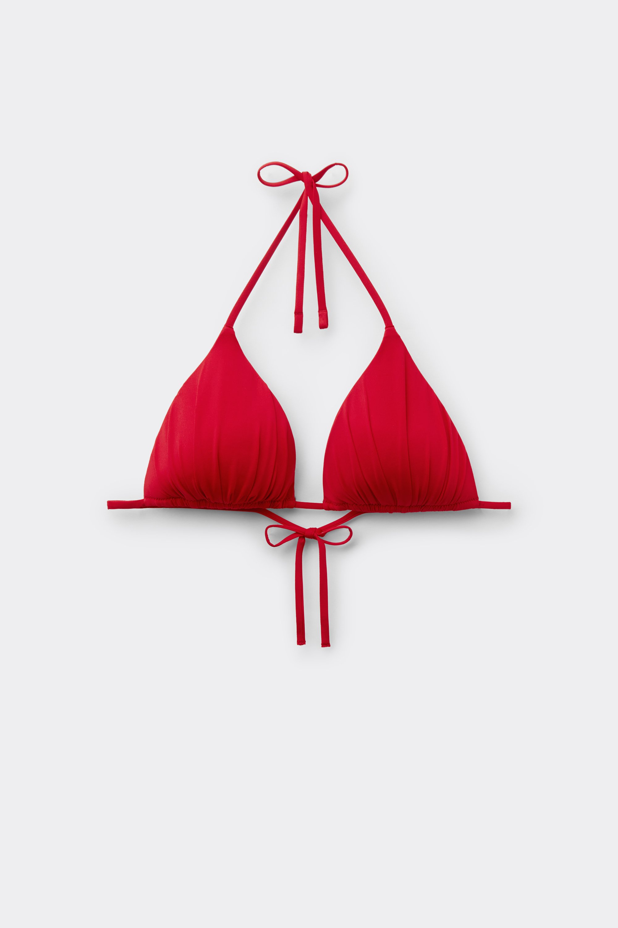 Timeless Look Gloss Red Triangle Bikini Top