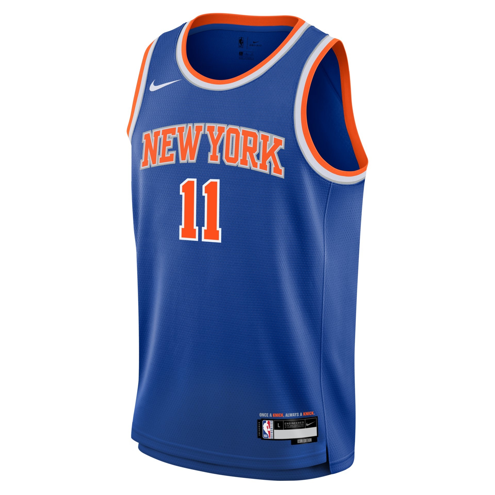 Jalen Brunson #11 New York Knicks Icon Swingman NBA Jersey Blue (YOUTH)