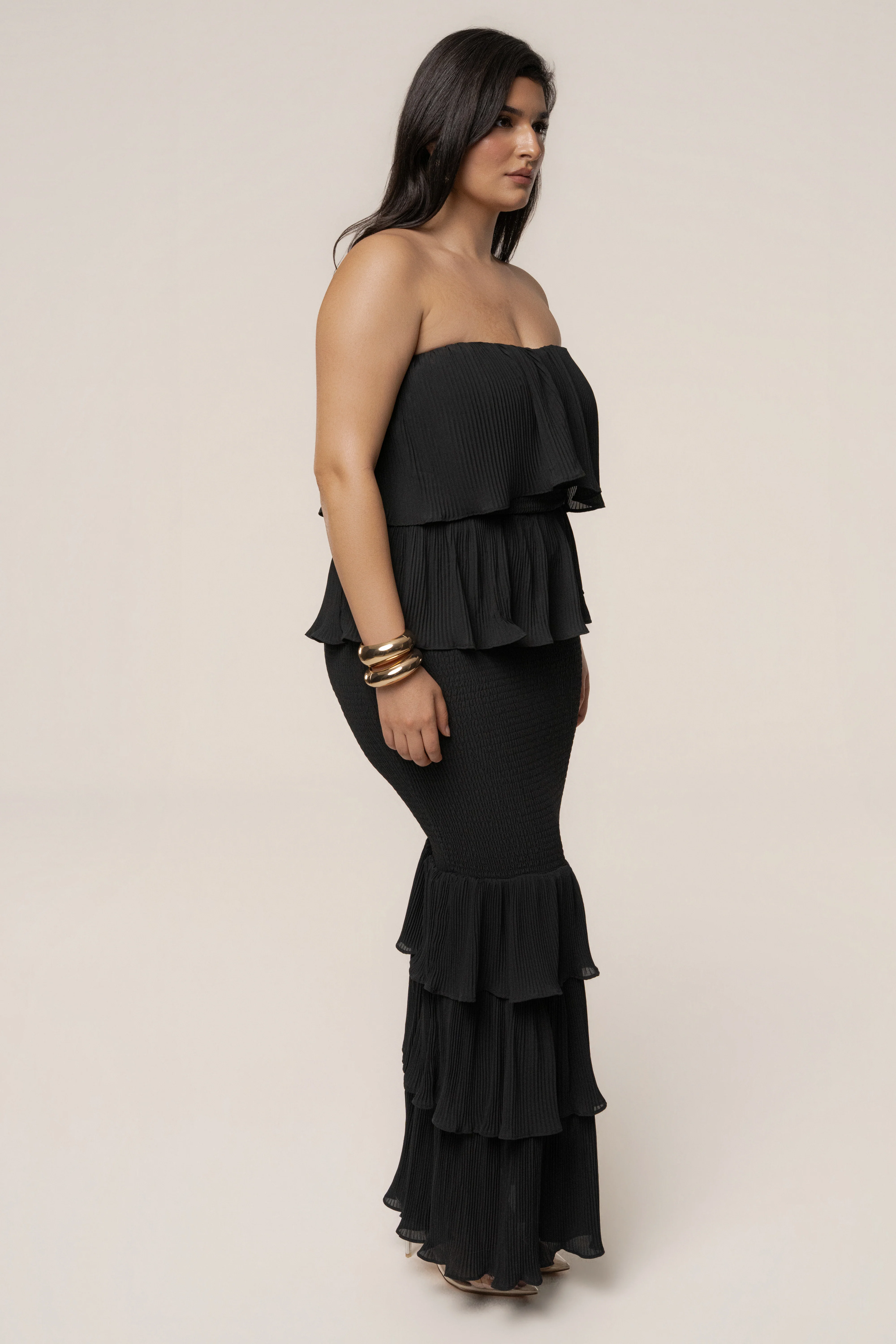 Black Casa Blanca Ruffle Dress