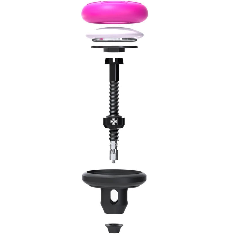 Muc-Off Tubeless Tag Holder & 44mm Valve Kit - black/pink