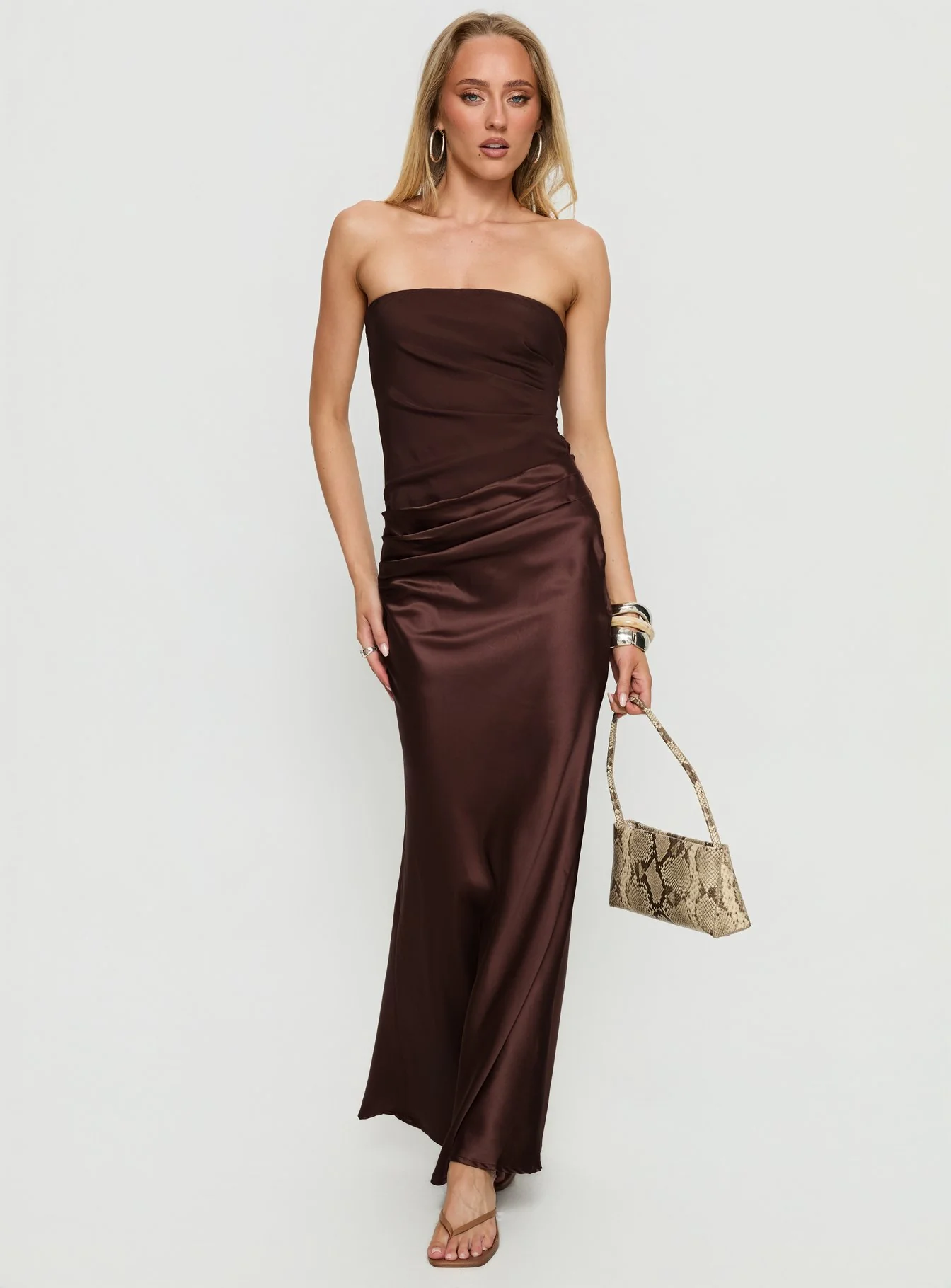 Lulita Strapless Maxi Dress Brown