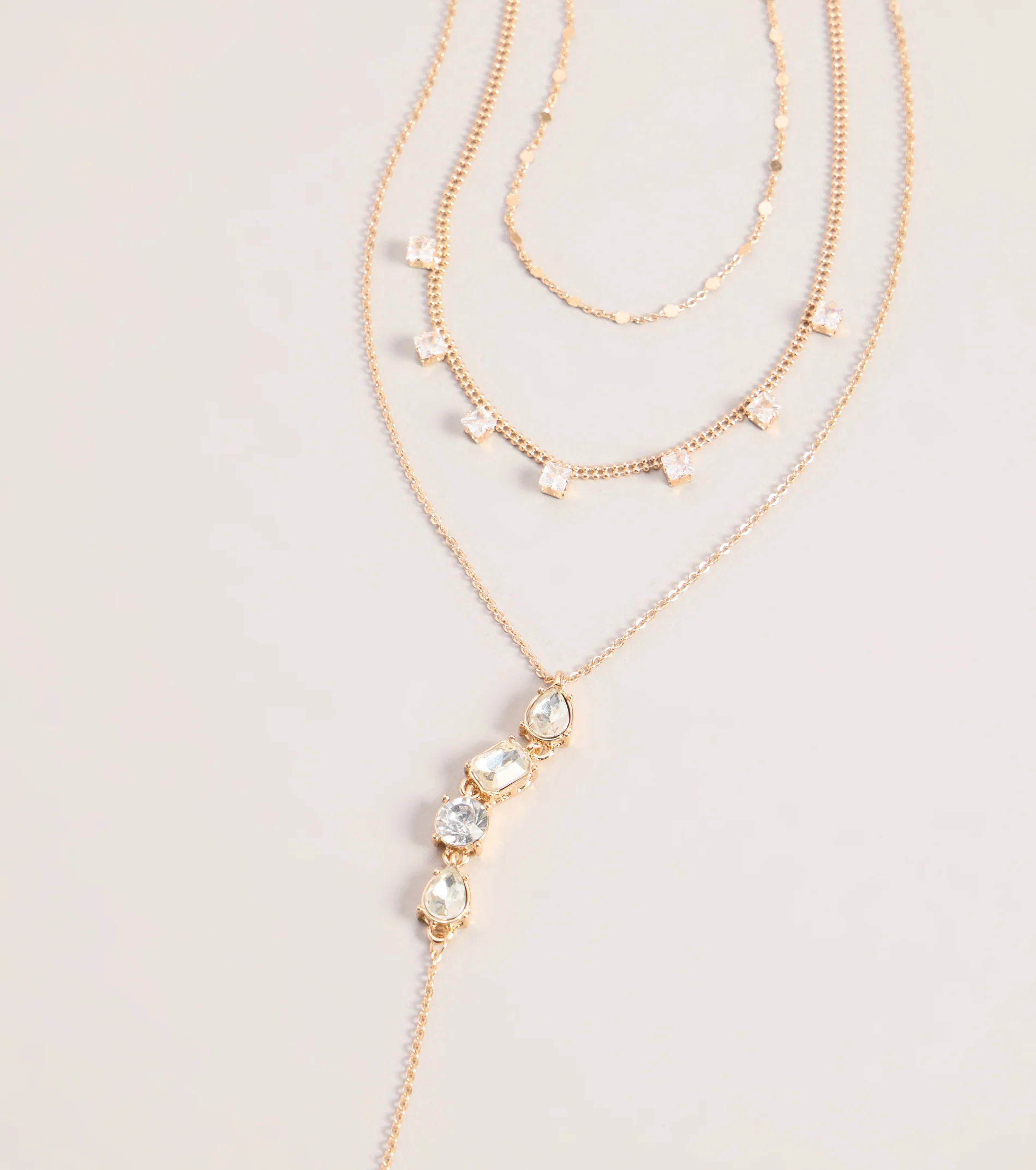 Layered Shine Lariat Necklace