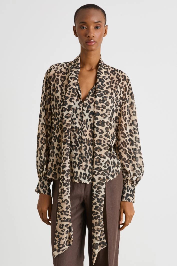 Tie-neck blouse - ANIMAL