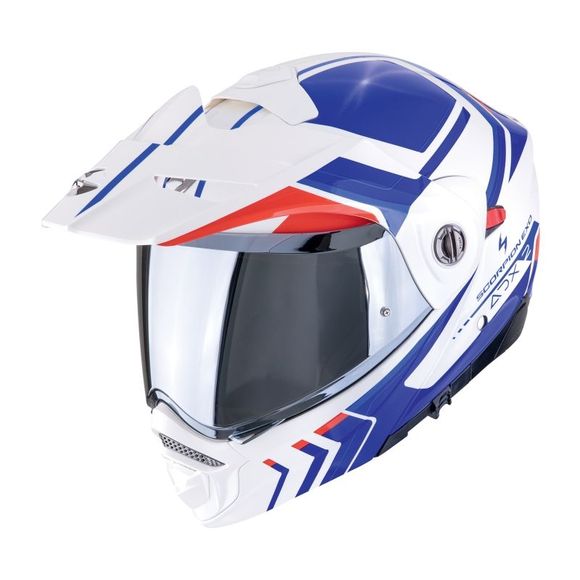 Casque modulable Scorpion Exo ADX-2 - LEWIS - Blanc / BleuRef : SC1171