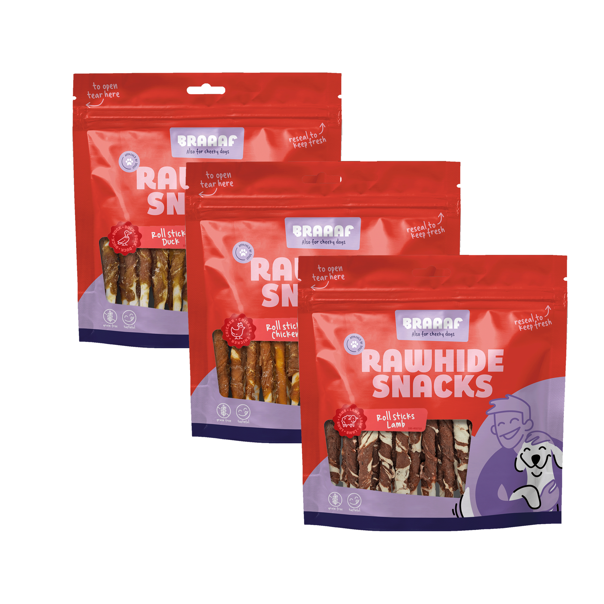 Braaaf Roll Sticks - Duck - 30 x 12,5 cm