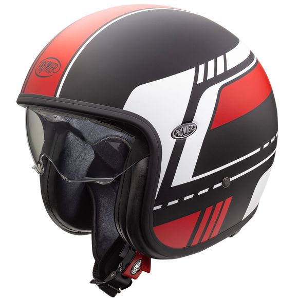 Casque jet Premier VINTAGE - BL MATT - Noir / RougeRef : PE0313