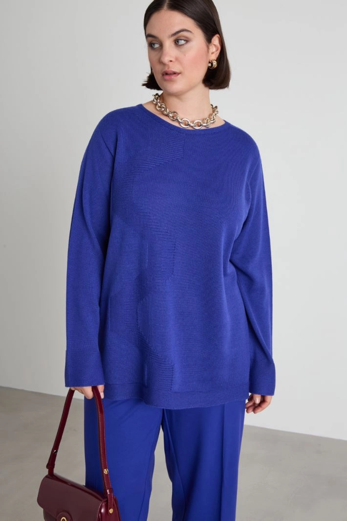 Wool yarn sweater - PURPLE