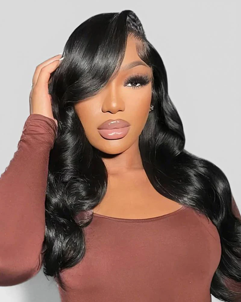 Ophirawig 6x5/13x4 Lace Glueless Loose Body Wave Wig Pre-cut Lace Natural Black Beginner Friendly