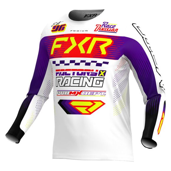 Maillot cross FXR PODIUM ENFANT - Blanc / VioletRef : FXR1661