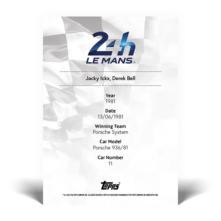 2023 Topps 24H of Le Mans Poster Art #36 - Topps UK