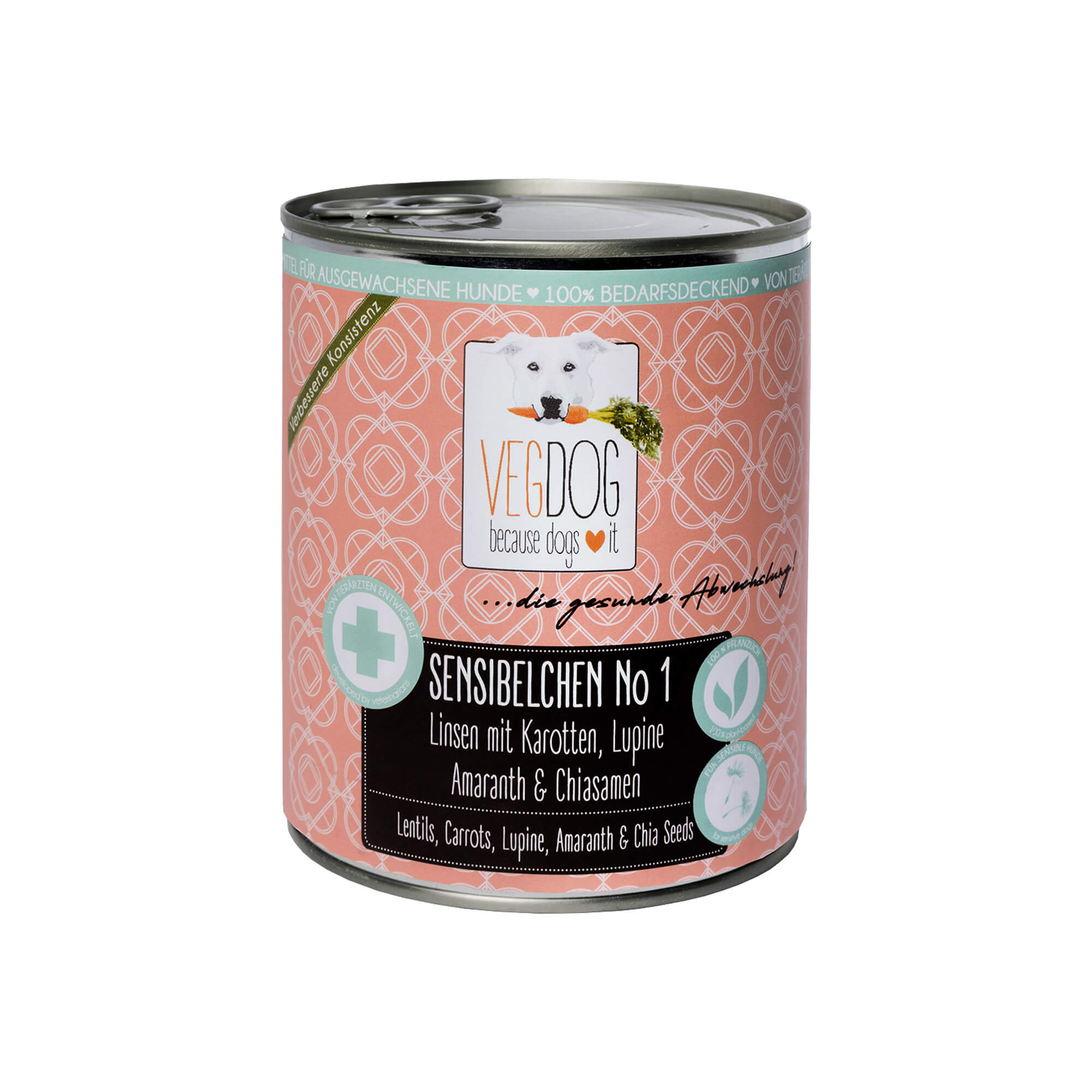 Vegdog Sensibelchen No1 Dog food - Canned 6 x 800 g