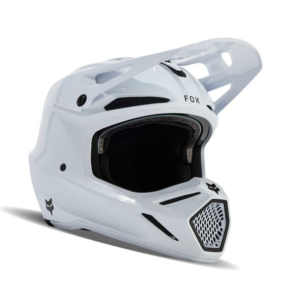 Casque cross Fox V3 RS CARBON SOLID 2026 - BlancRef : FX4078-C758