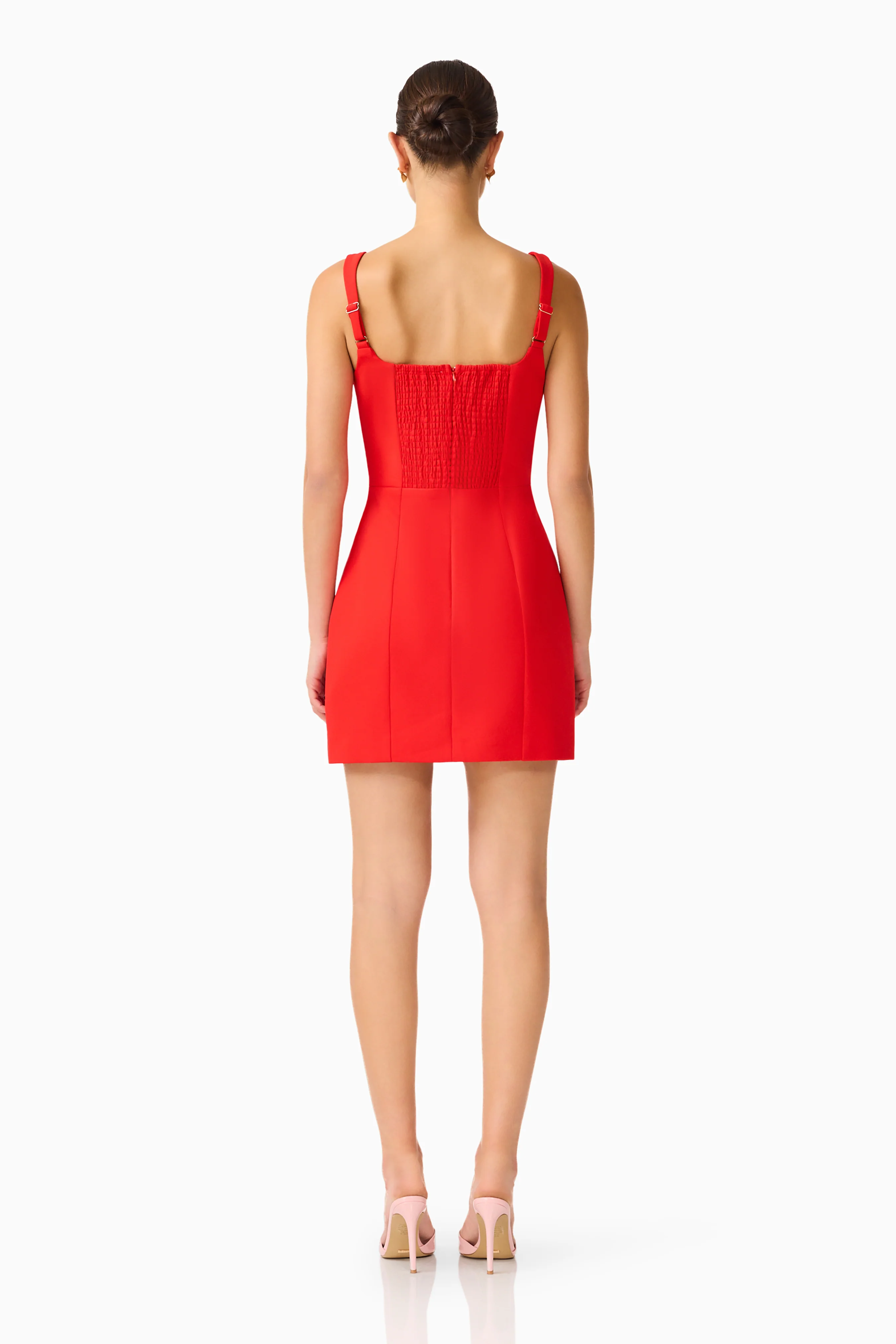 Fleurisca Embroidered Party Mini Dress in Scarlet Red