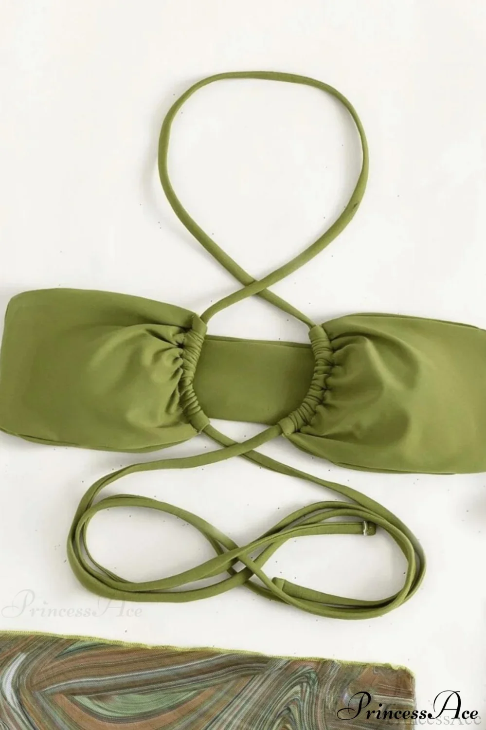 Mesh Drawstring 3 Piece Bikini Set