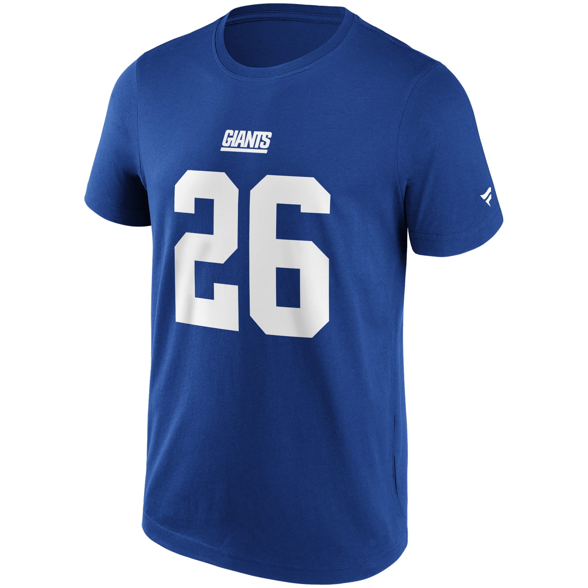 Saquon Barkley #26 New York Giants Iconic Player NFL T-Shirt Blue
