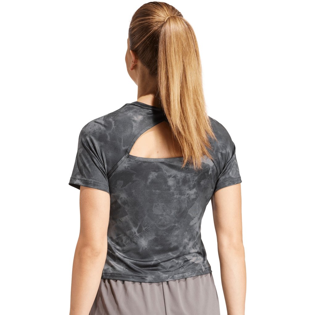 adidas Train Essentials Flower Tee Women - grey five/carbon IN4300