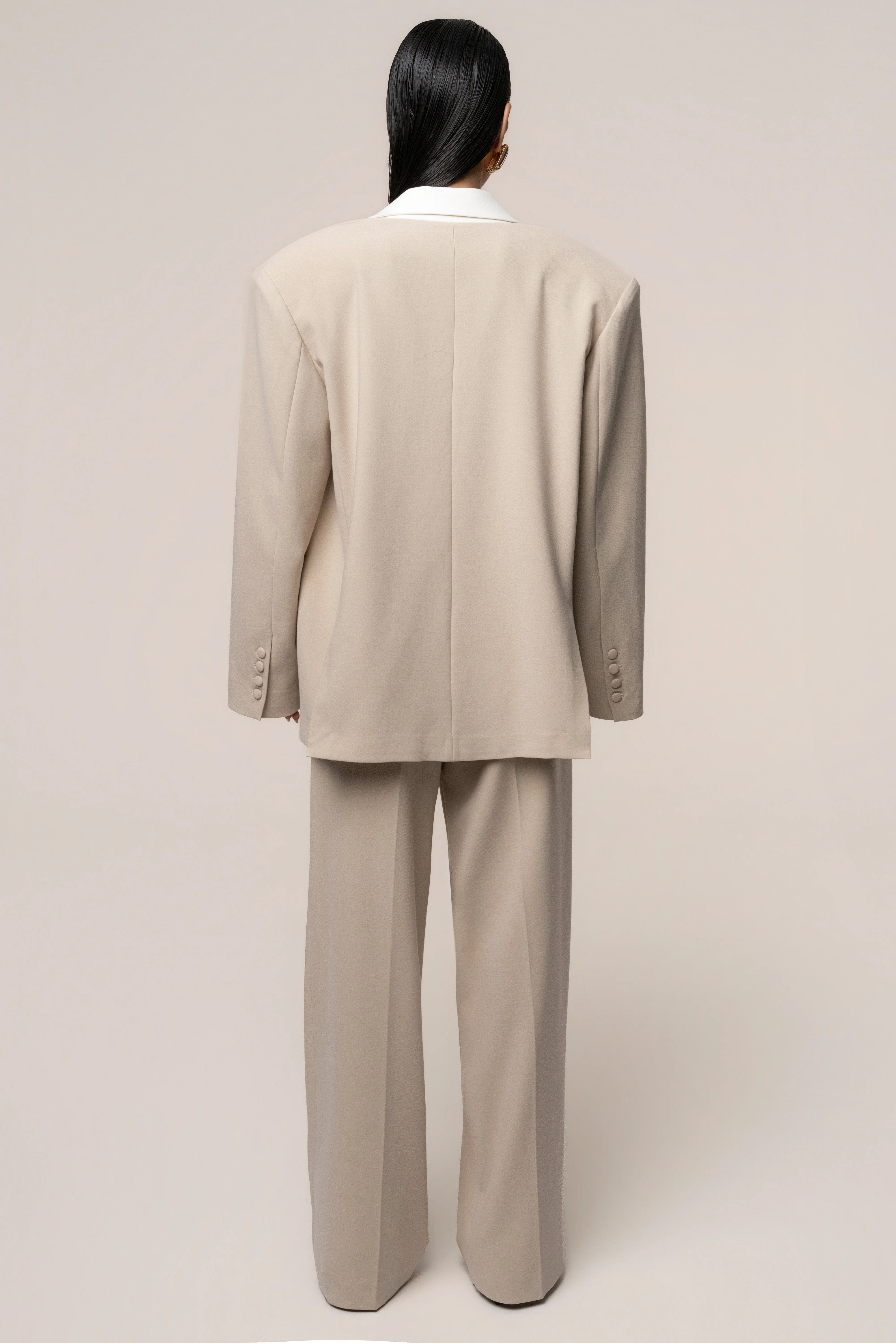 Beige/Ivory Command Pleat Trouser
