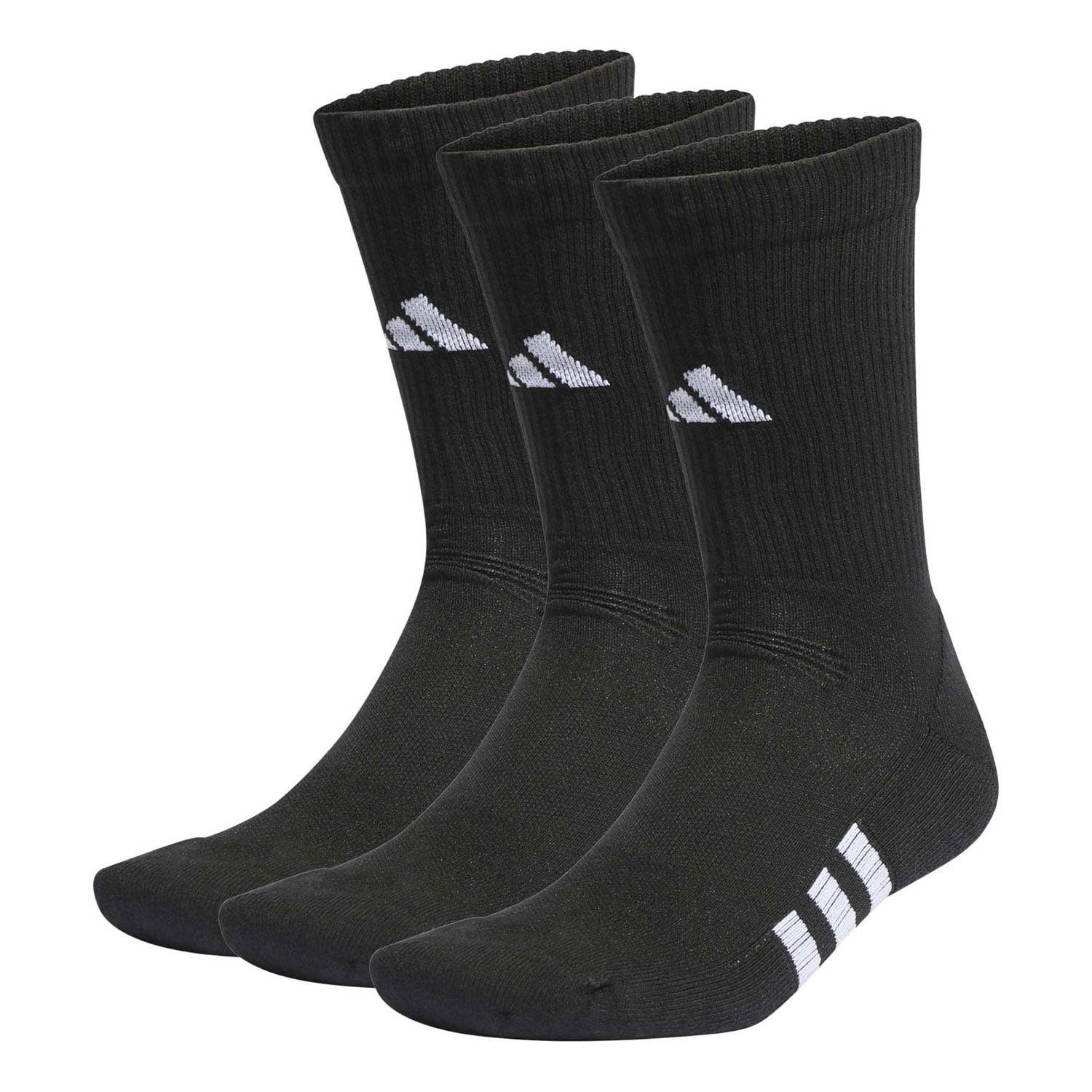 ADIDAS PERFORMANCE CUSH CREW SOCKS 3-PACK BLACK