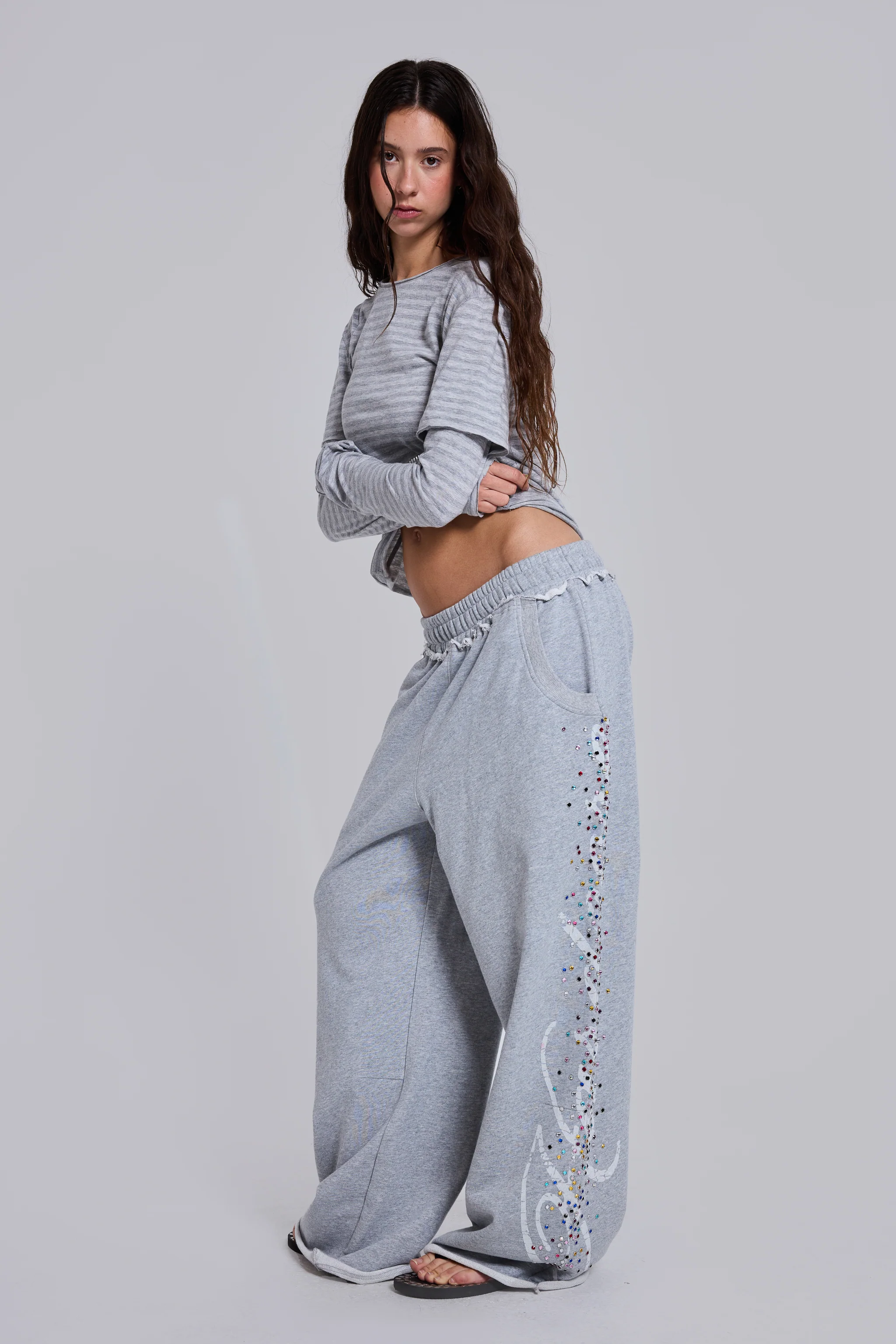 Grey Marl Hardcore Jewel Monster Joggers