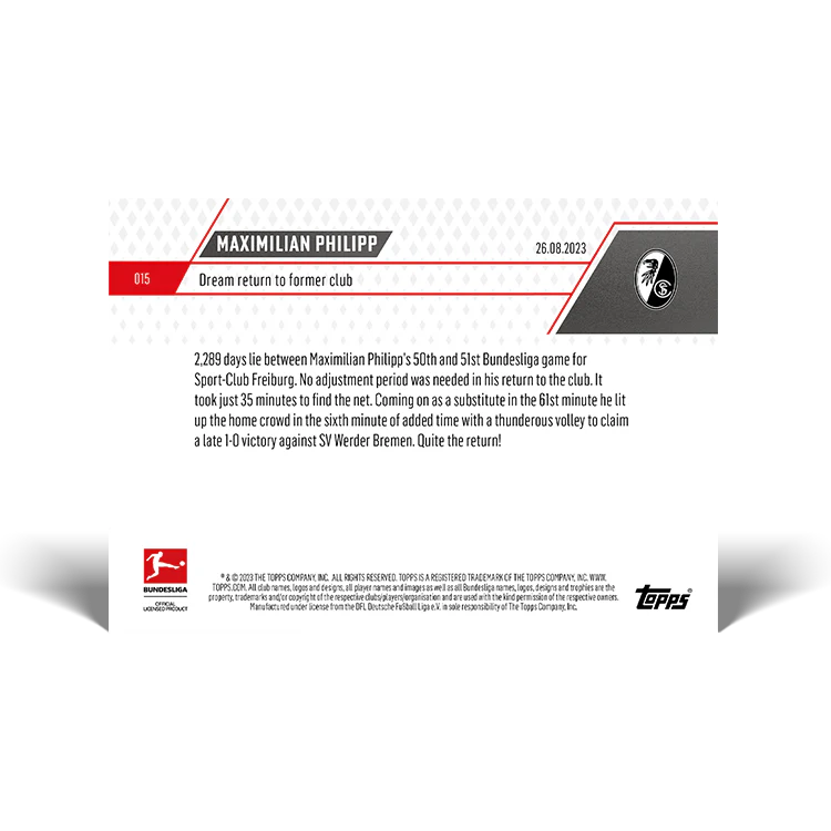 Topps UK - Dream return to former club - Bundesliga TOPPS NOW® Card #15