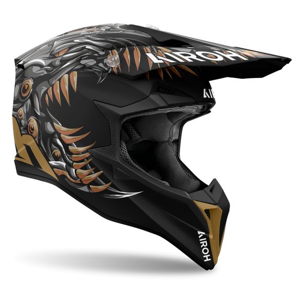 Casque cross Airoh WRAAAP - CYBORG 2025 - Noir / JauneRef : AR1432