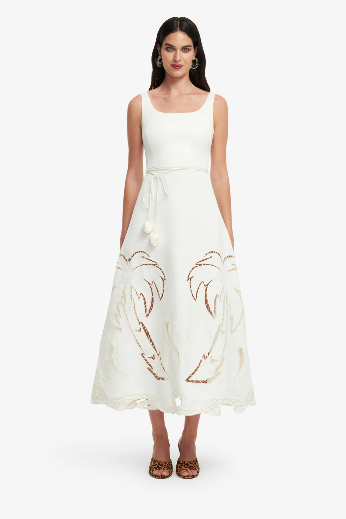 Serafina Palm Maxi Dress - Vanilla