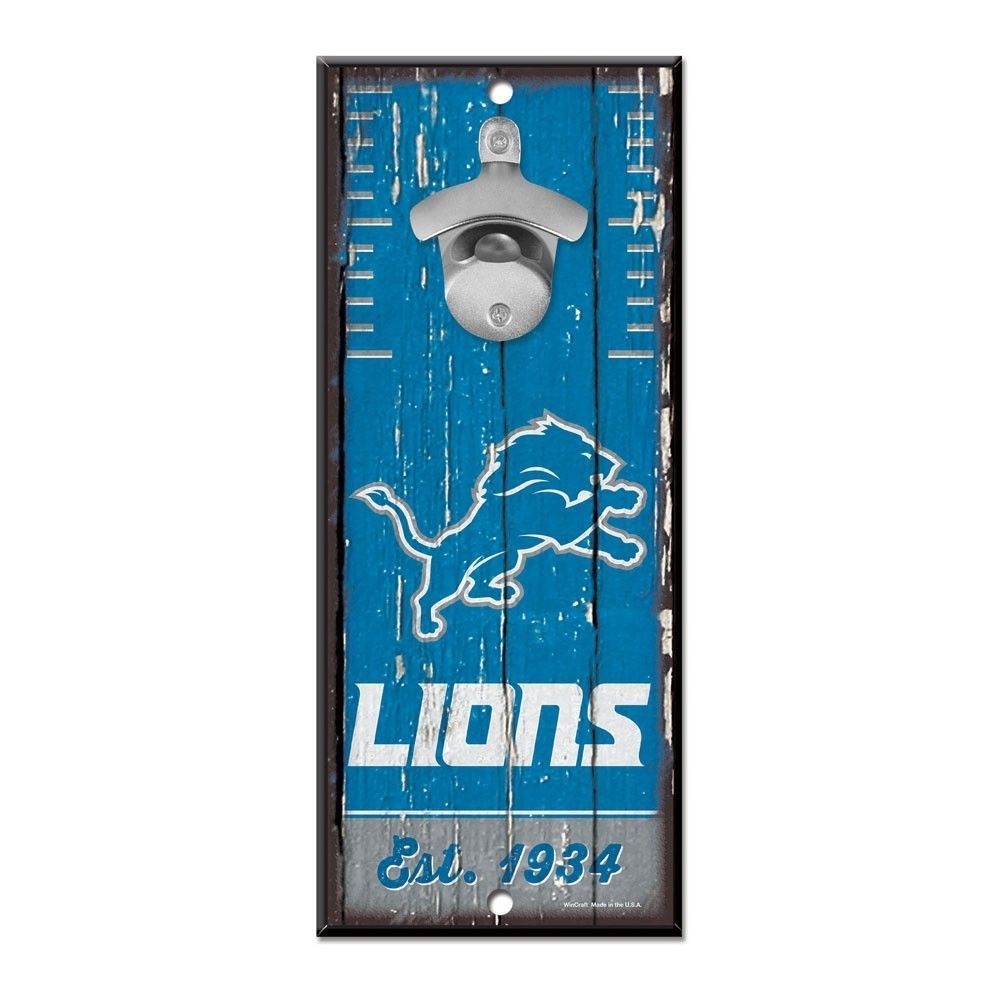 Detroit Lions NFL Bottle Opener Sign