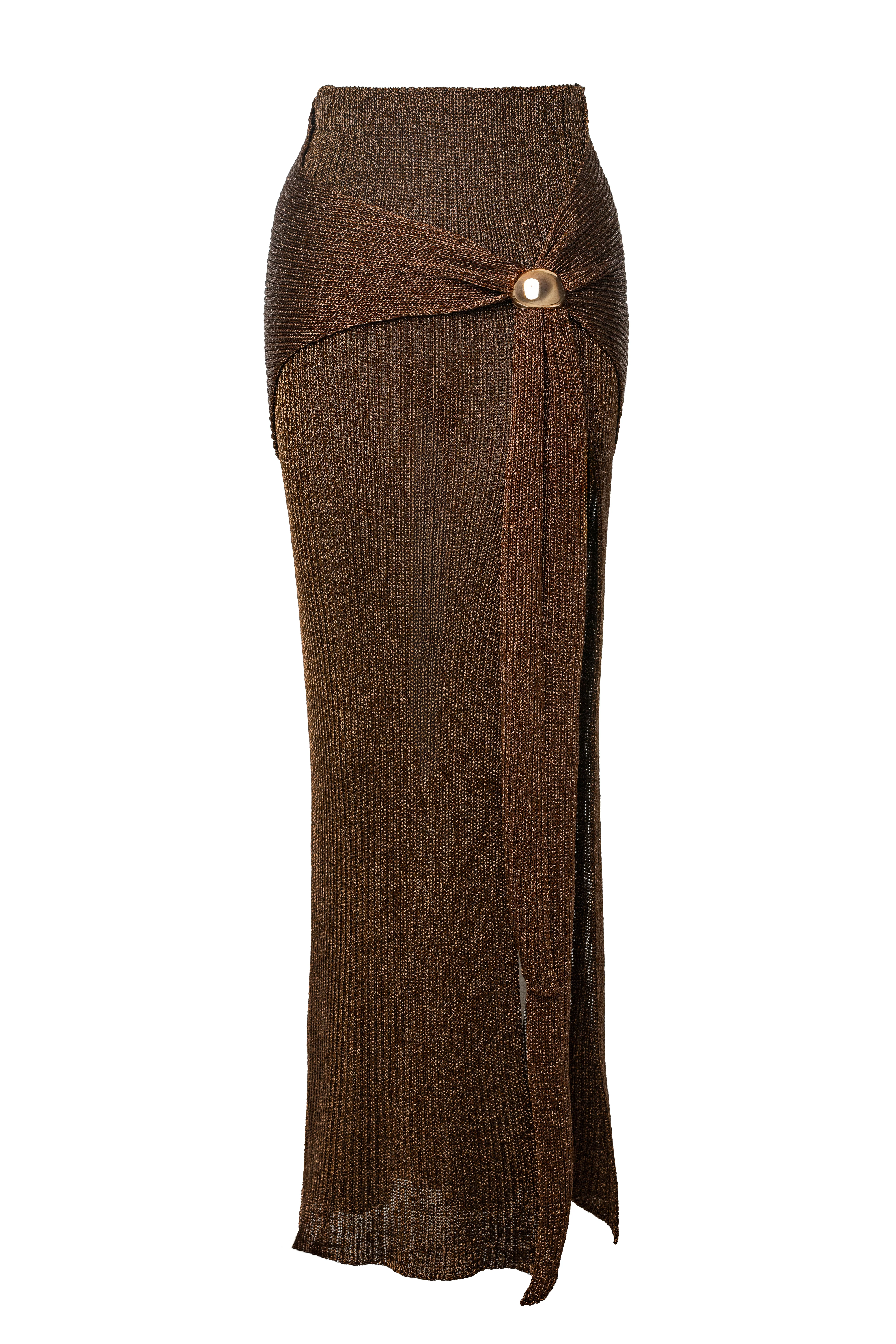 Bronze Hazel Metallic Wrap Skirt