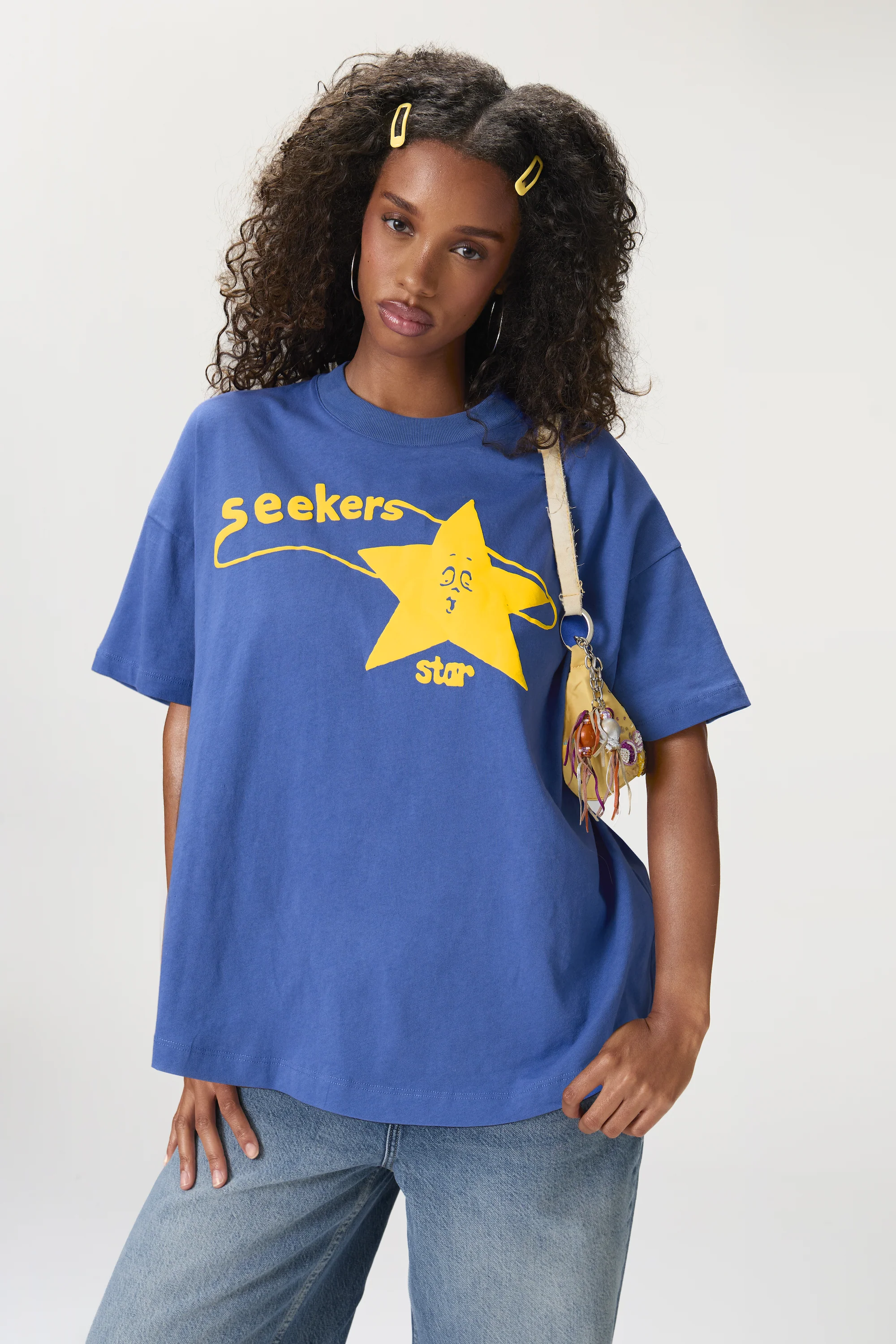 Splashstar Oversized Tee in Bright Blue