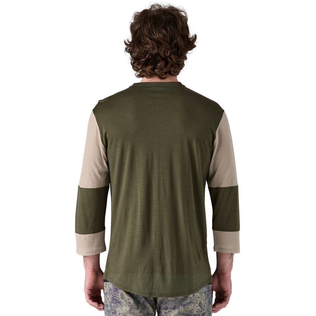 Patagonia Merino Blend 3/4 Sleeve Bike Jersey Men - Pine Needle Green