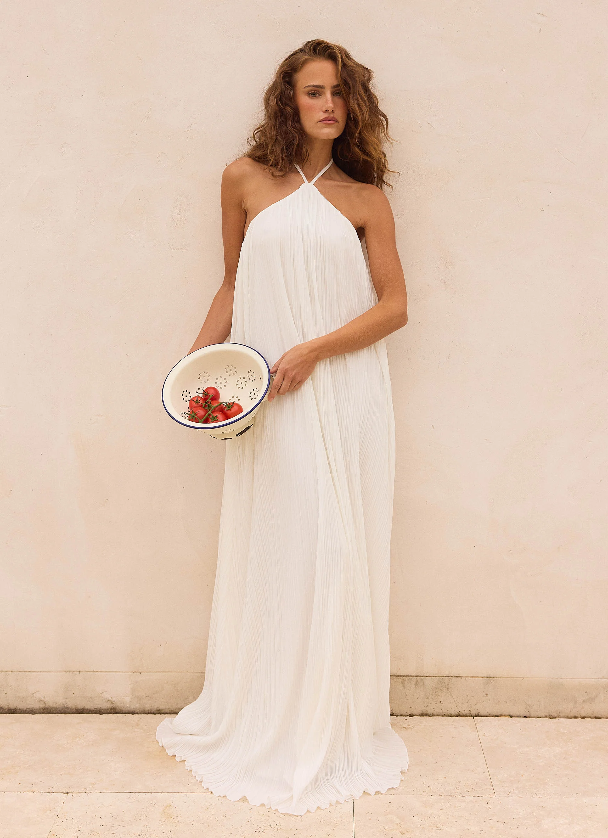 Danni Halter Maxi Dress - White
