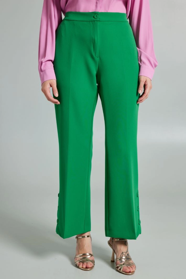 Buttoned flared trousers - GREEN