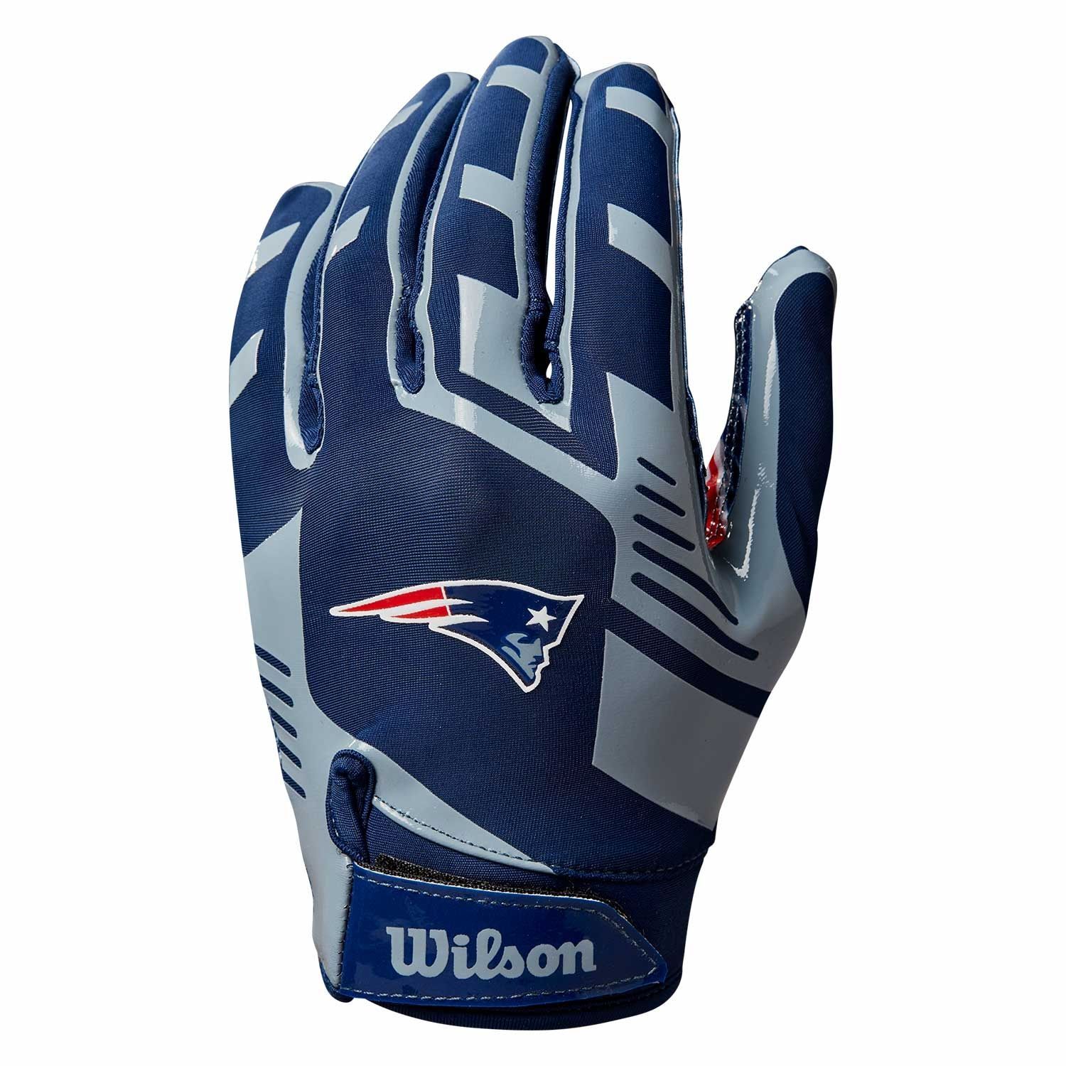New England Patriots Wilson Youth Stretch-Fit NFL Receivers Gloves (KIDS)