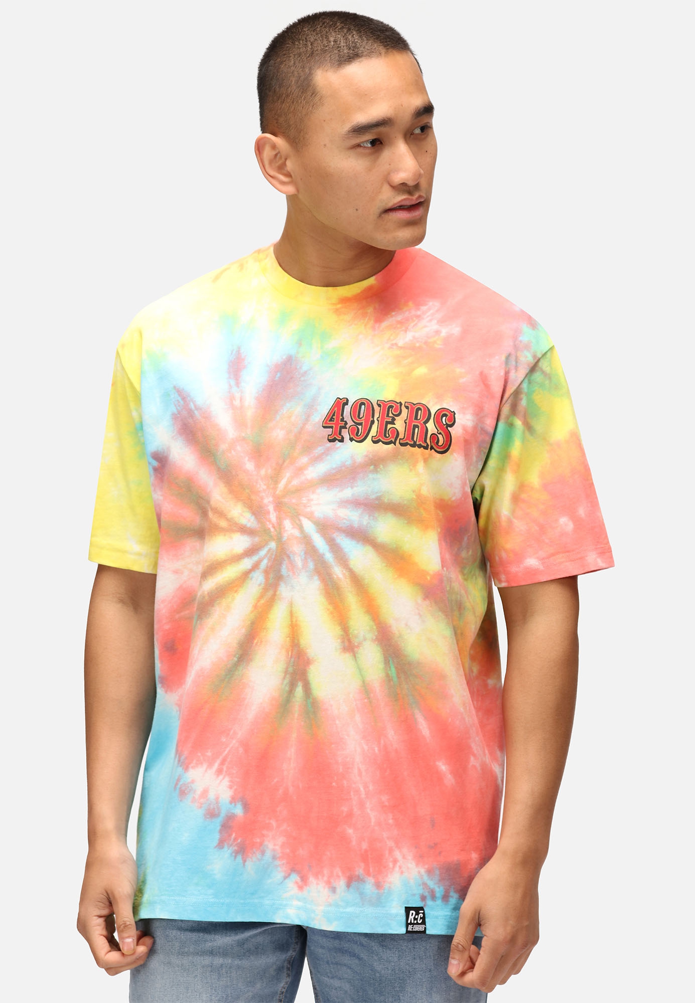 San Francisco 49ers Rainbow Tie-Dye Recovered Relaxed NFL T-Shirt