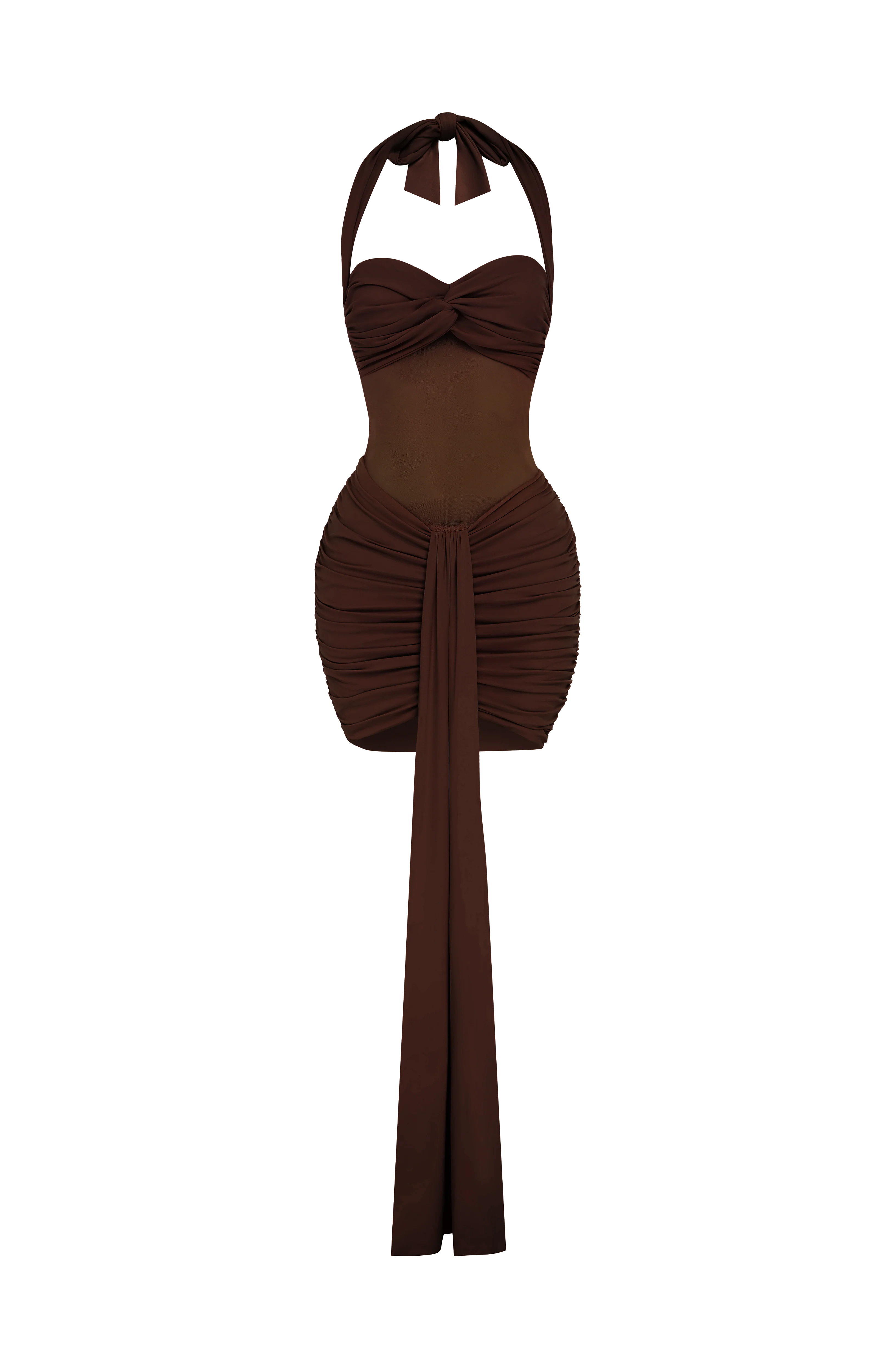 Vixen Mini Dress - Plum Brown
