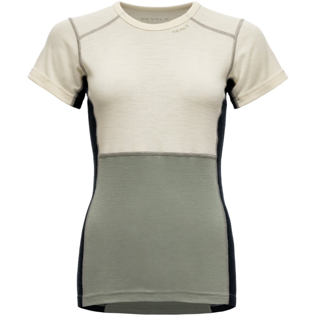 Devold Lauparen Merino 190 T-Shirt Women - 010B Raw White/Fog/Ink