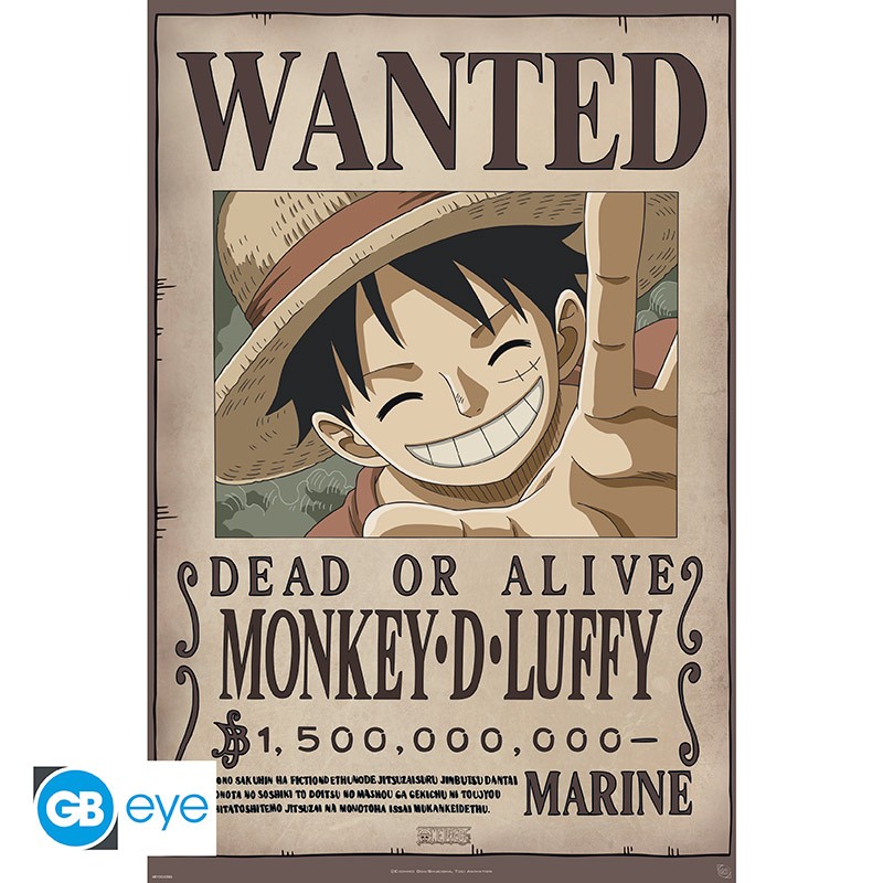 ONE PIECE Poster Wanted Luffy New 2 (91.5x61cm)