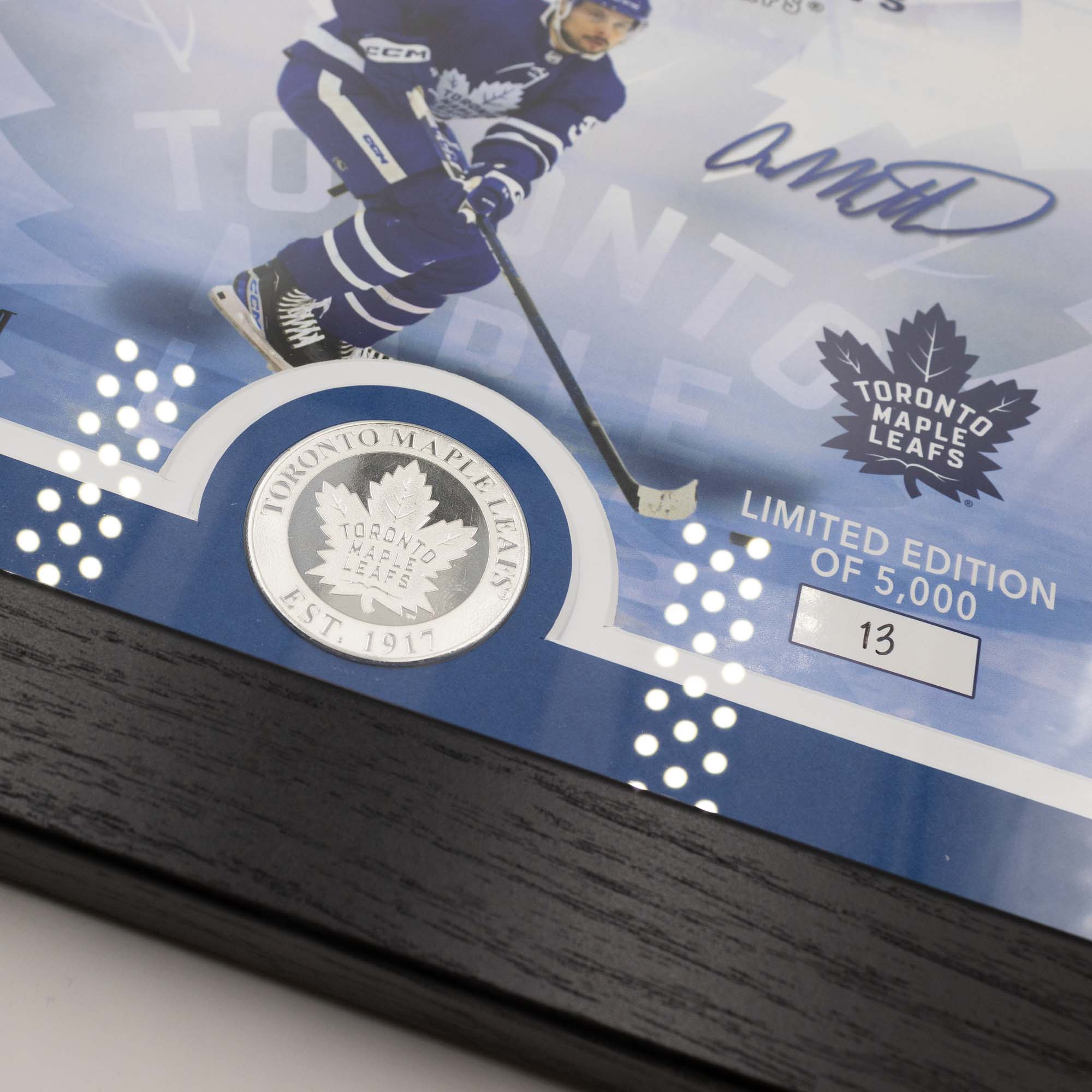 Auston Matthews Toronto Maple Leafs Silver Coin Framed NHL Photo