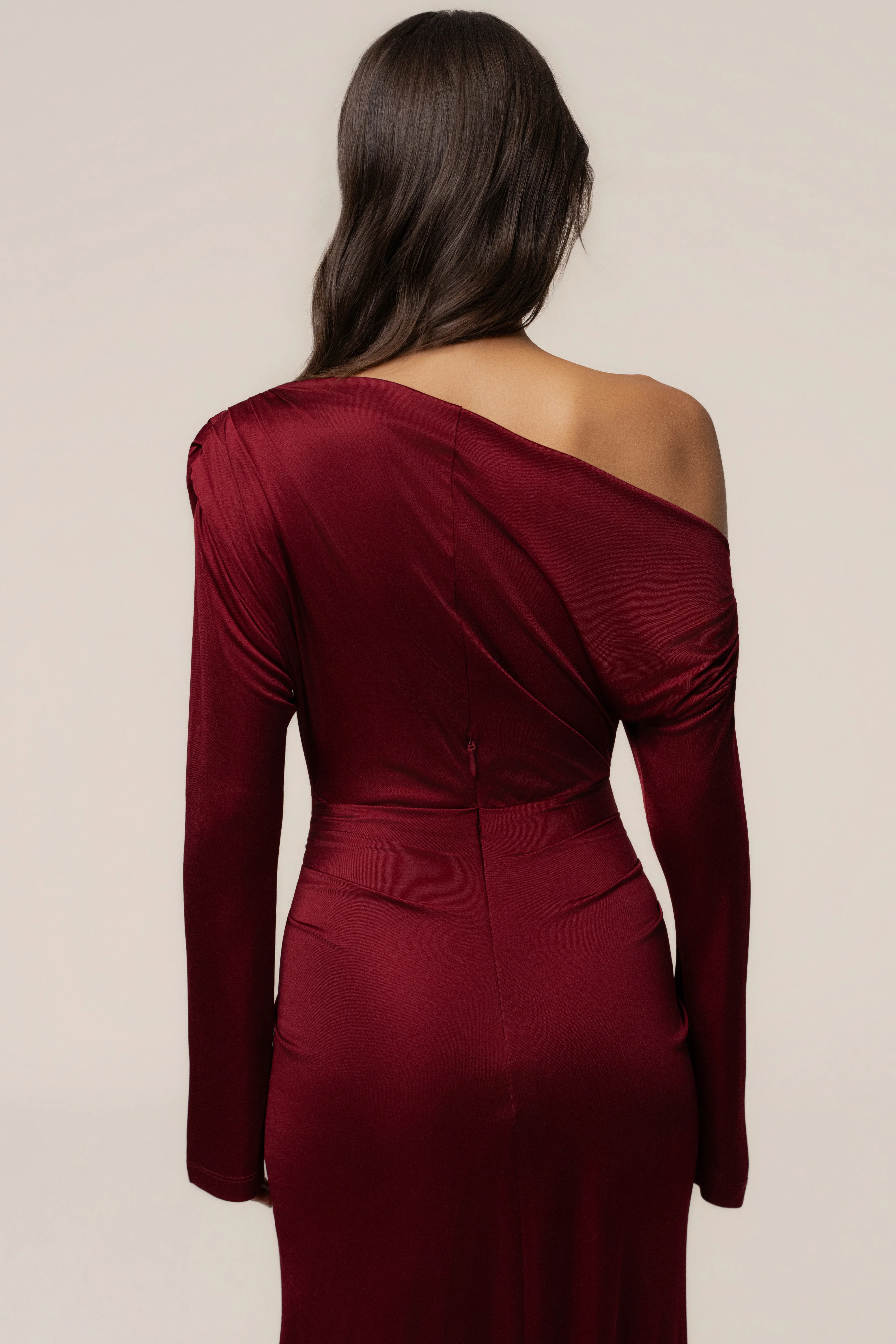 Burgundy Draped Perfection Maxi Dress