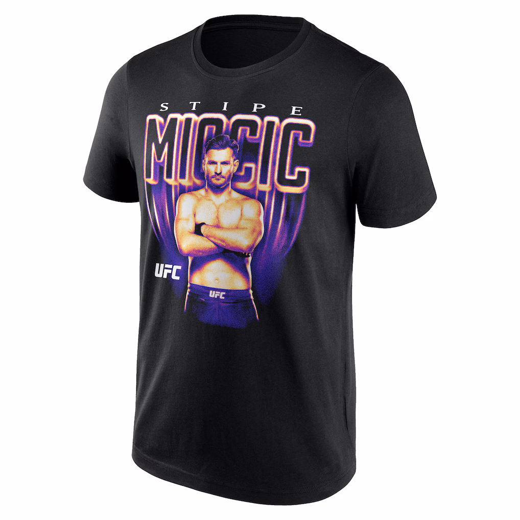 UFC Stipe Miocic Retro Bitmap T-Shirt - Black - Mens