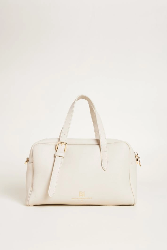 Maxi bowling bag in coated fabric - IVORY