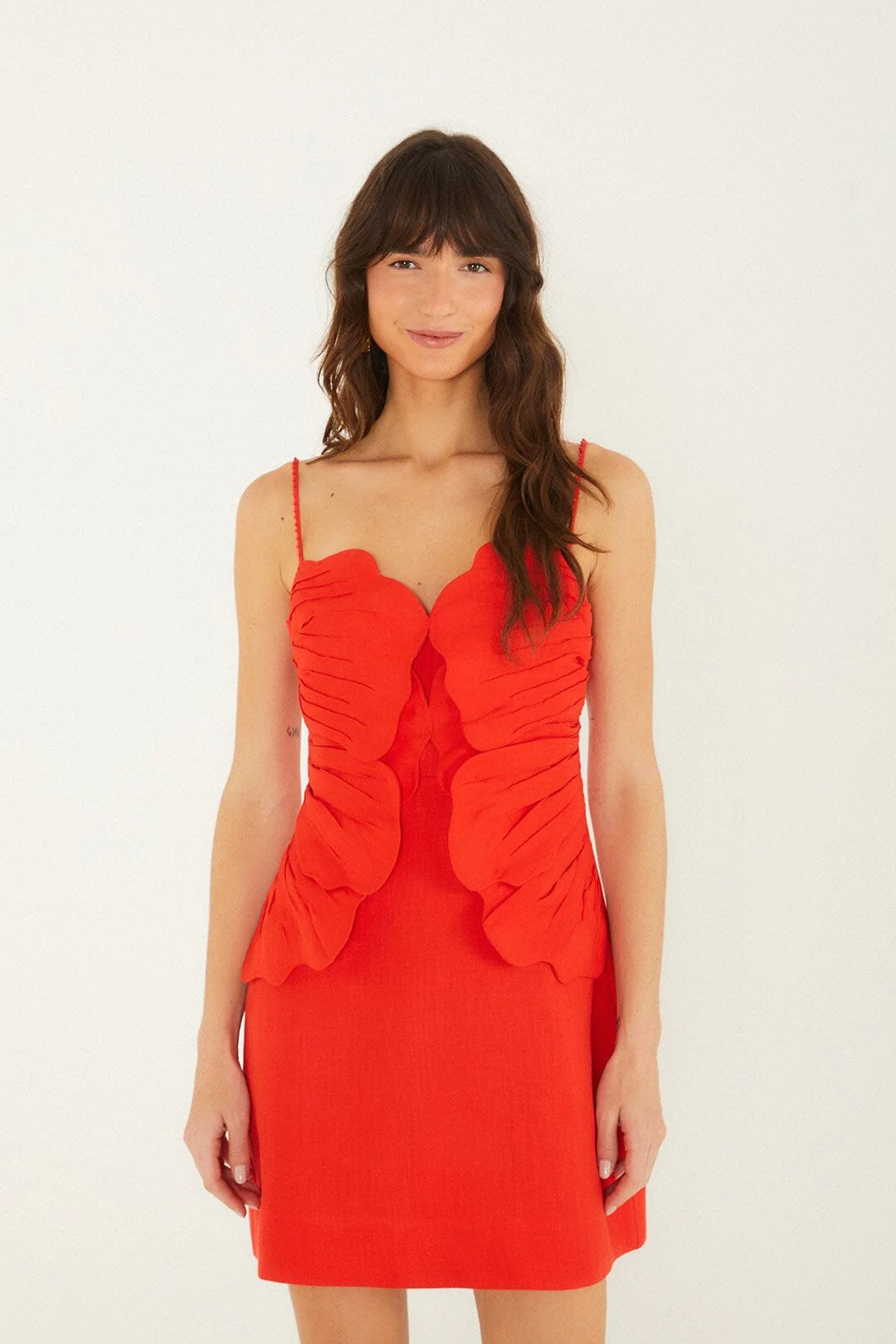 Red 3d Flower Mini Dress