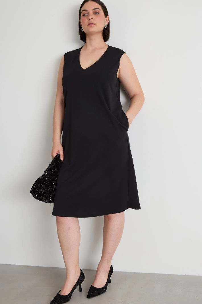Crepe jersey dress - BLACK